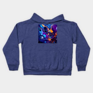 Cosmic Dance: An Abstract Universe of Color Kids Hoodie